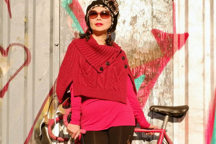 'Poncho, Bicycle and Daddy's Girl' fashion story by White Caviar Life. Sydney graffiti photoshoot by fashion photographer Kent Johnson.