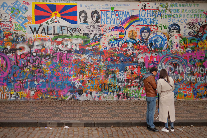 The John Lennon Wall in Malá Strana district, Prague. Prague travel tips by White Caviar Life. Photography by Sydney photographer Kent Johnson.