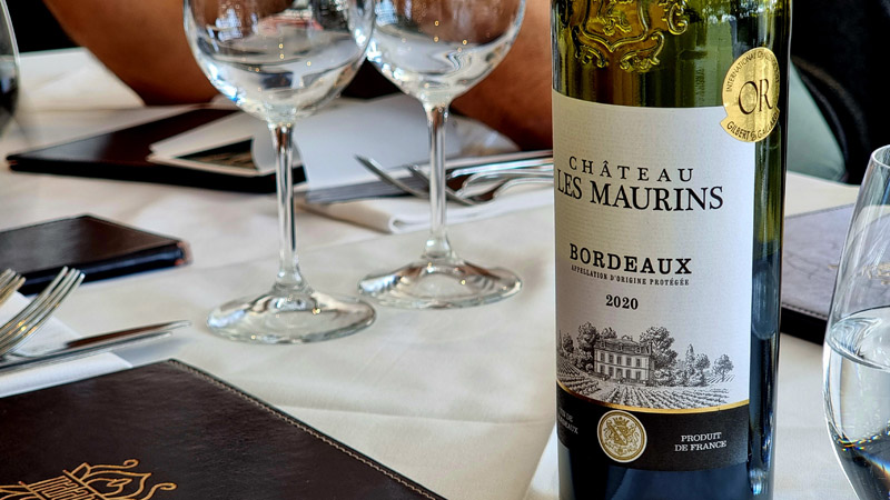 A bottle of Bordeaux red wine. Malabar Indian Restaurant in Darlinghurst review by White Caviar Life.